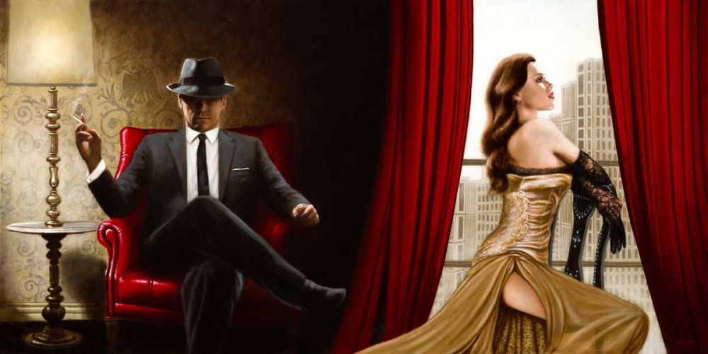 Wall Art Painting id:43266, Name: Black Tie high Heels, Artist: Silver, John