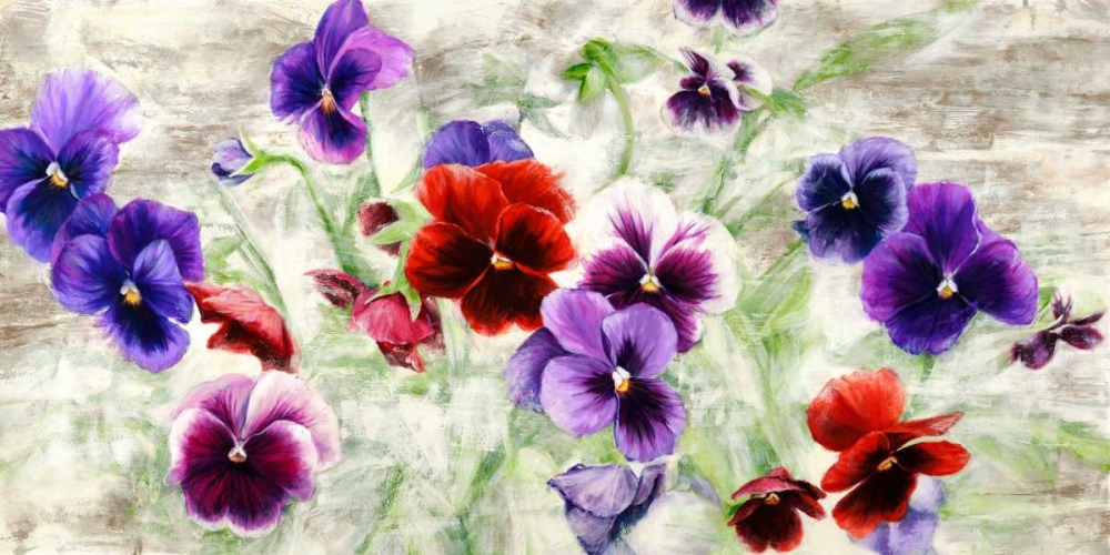 Wall Art Painting id:47892, Name: Field of Pansies, Artist: Thomlinson, Jenny