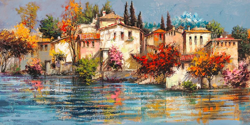 Wall Art Painting id:218493, Name: Borgo italiano, Artist: Florio, Luigi