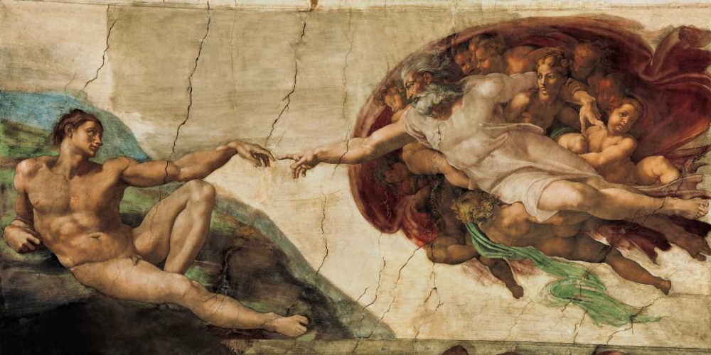 Wall art: La creazione di Adamo, by Buonarroti, Michelangelo