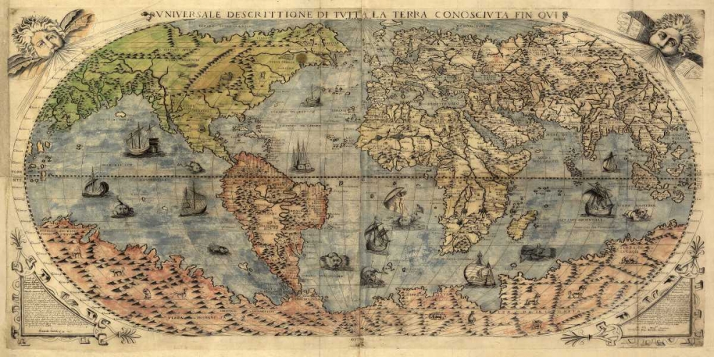 Art Print: Universale descrittione di tutta la terra 1565