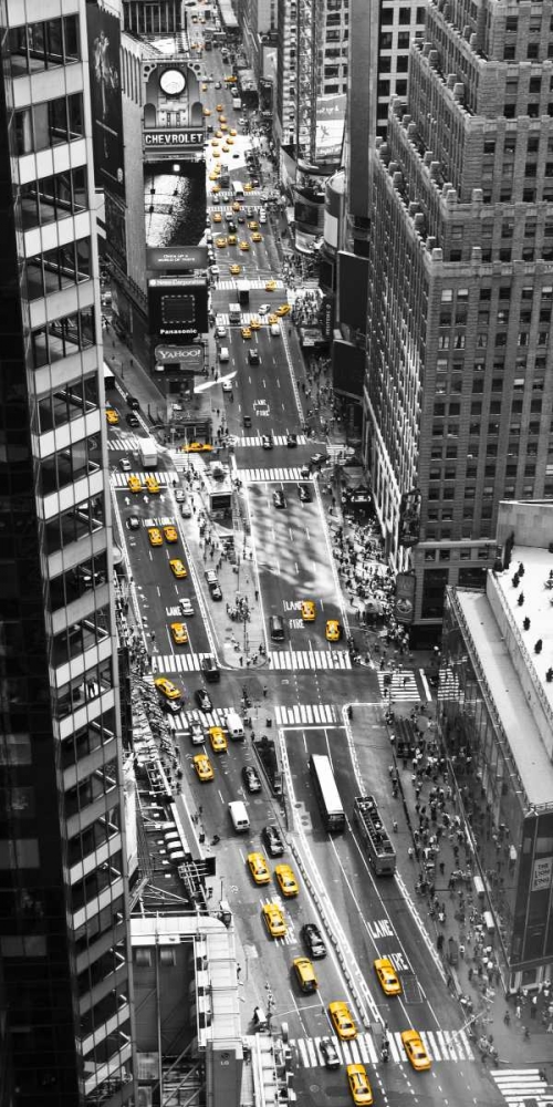 Art Print: Yellow taxi in Times Square, NYC