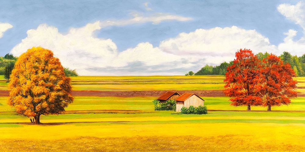 Wall art: Pianure serene (detail), by Masera, Angelo