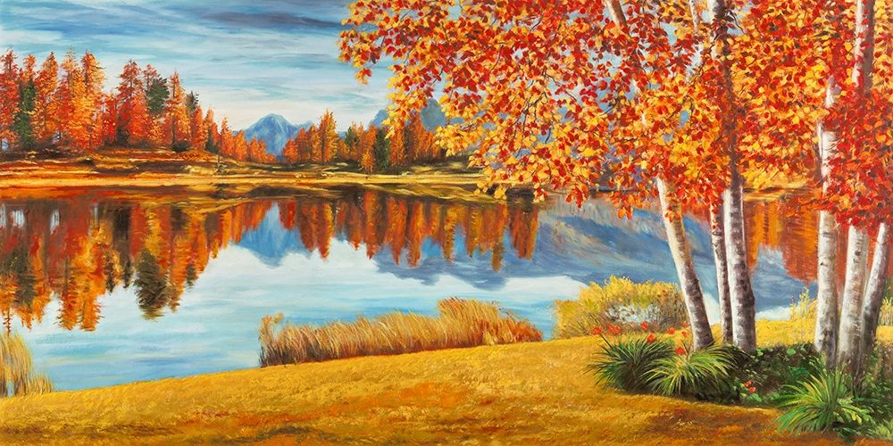 Wall art: Bosco sul lago, by Masera, Angelo