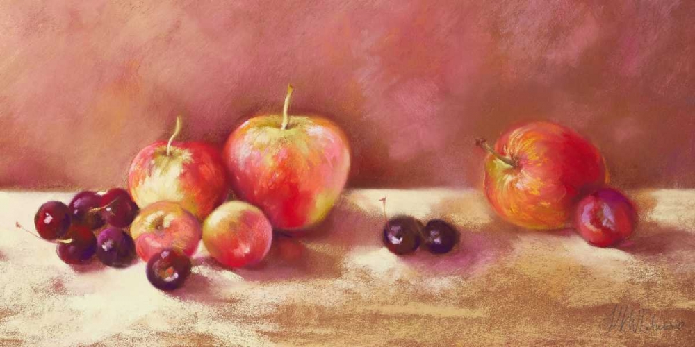 Wall Art Painting id:117958, Name: Cherries and Apples (detail), Artist: Whatmore, Nel