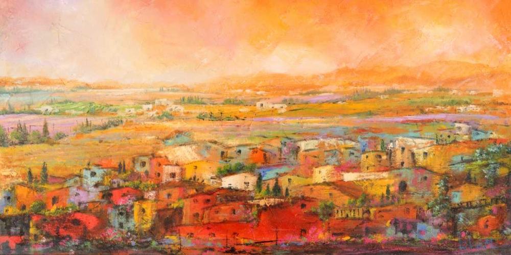 Wall Art Painting id:42968, Name: Villaggio delle colline, Artist: Marzari, Tebo