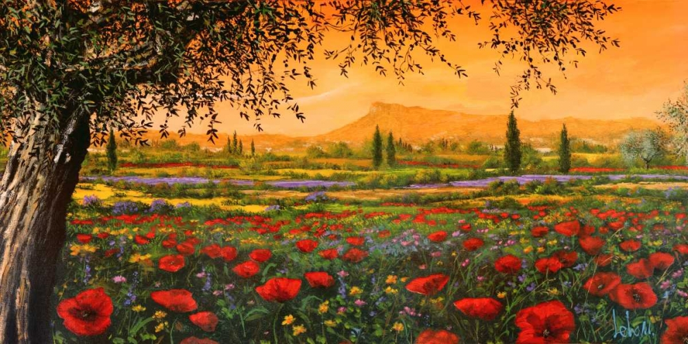 Wall Art Painting id:42967, Name: Pianura in fiore, Artist: Marzari, Tebo