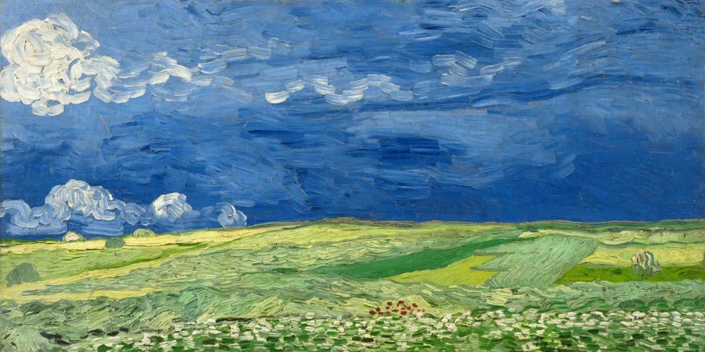 Wall Art Painting id:43116, Name: Wheatfield under thunderclouds, Artist: Van Gogh, Vincent