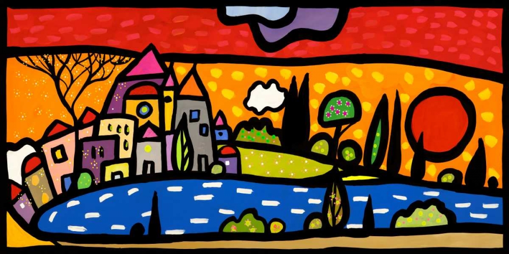 Wall art: Tramonto sul lago, by Wallas