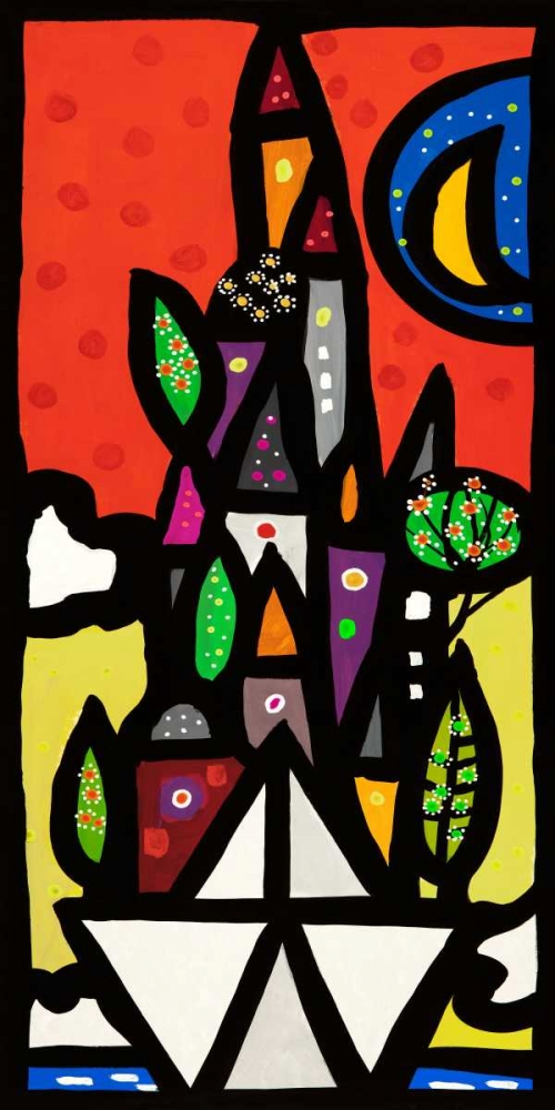 Wall art: Il paese vive sulla piccola barca, by Wallas