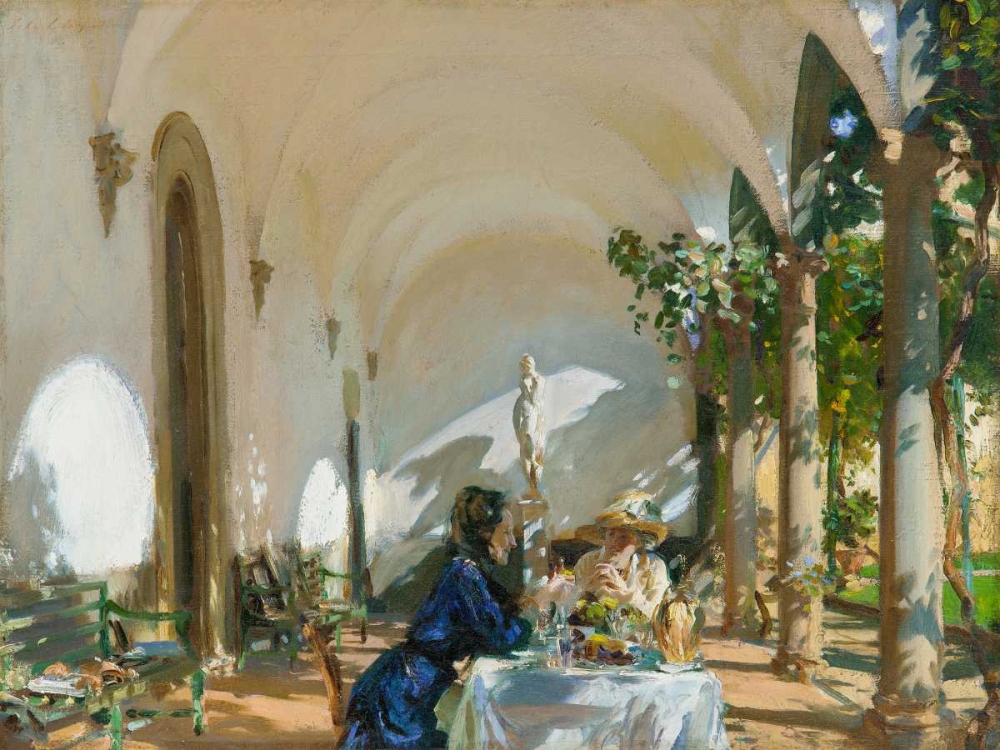Wall Art Painting id:43942, Name: Breakfast in the Loggia, Artist: Singer Sargent, John