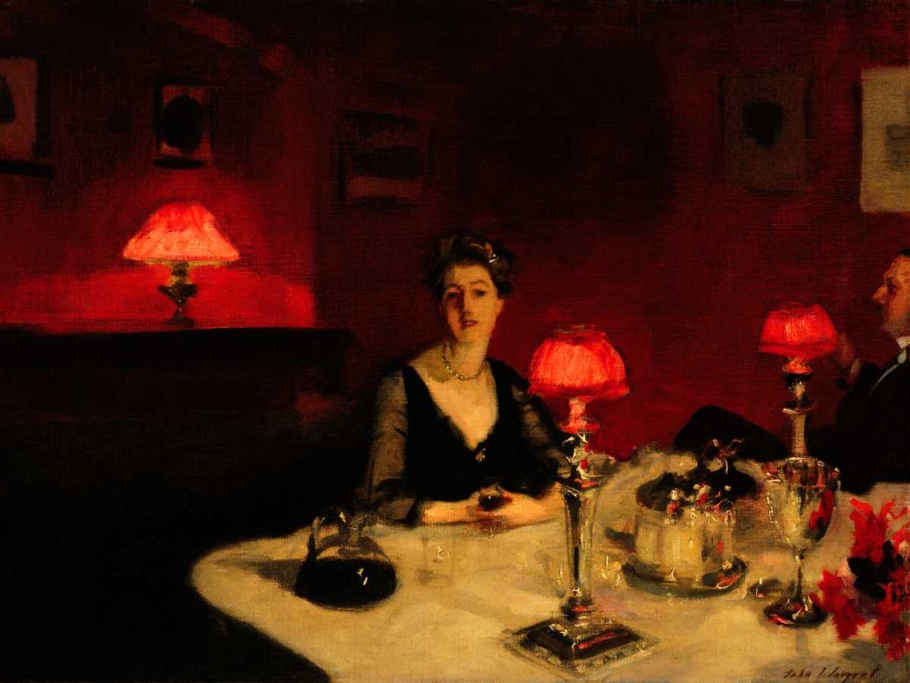 Wall Art Painting id:43963, Name: A Dinner Table at Night, Artist: Singer Sargent, John