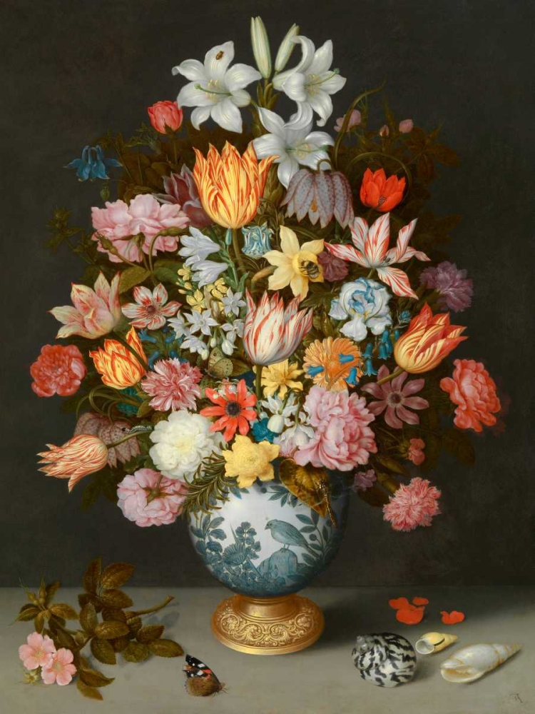 Wall art: A still life of flowers in a Wan-Li Vase, by Bosschaert the Elder, Ambrosius