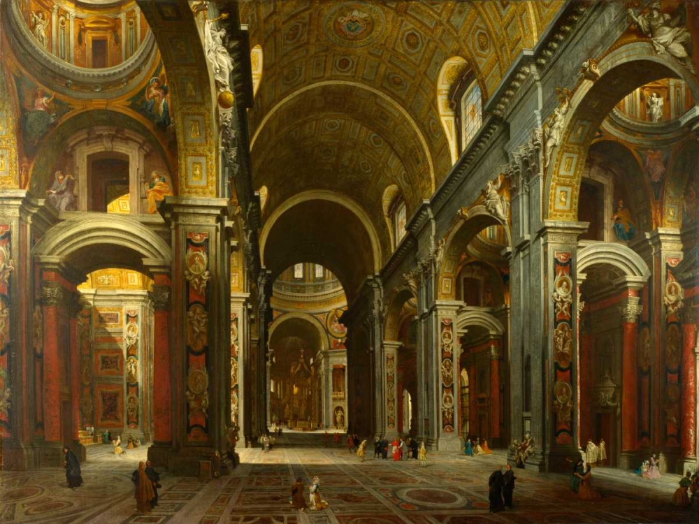 Art Print: The interior of St Peters, Rome