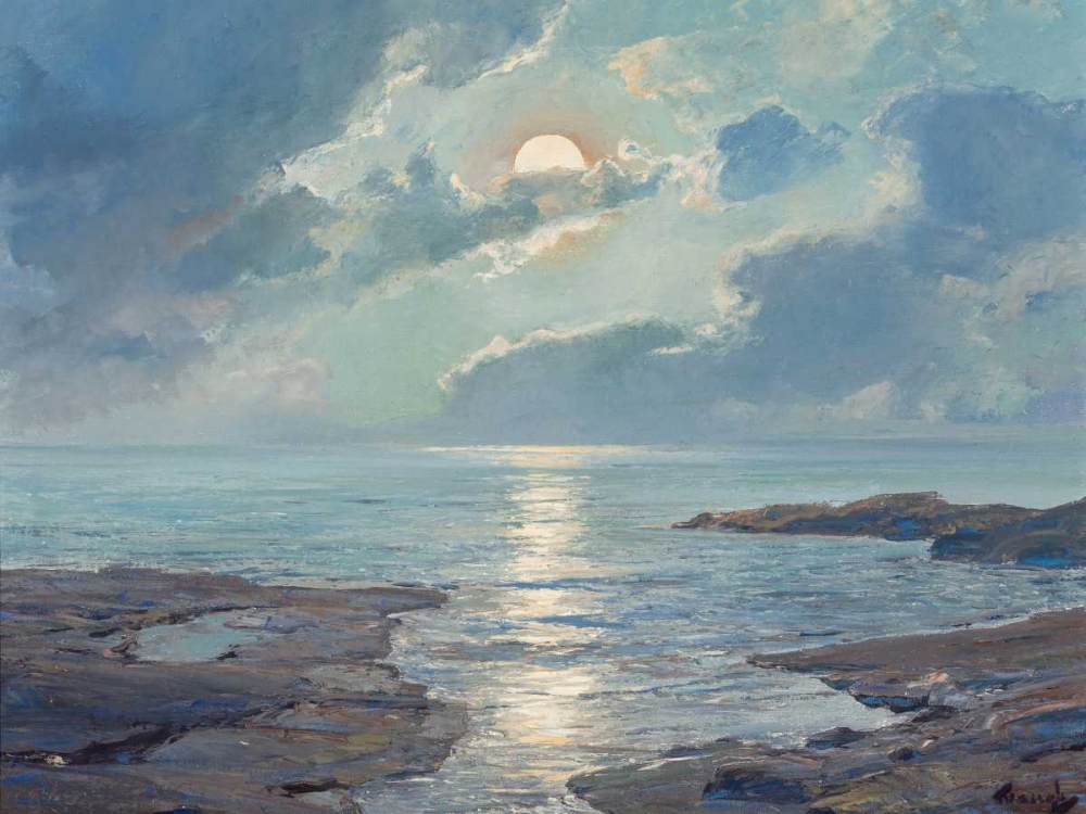Wall Art Painting id:117987, Name: The risen moon, Artist: Waugh, Frederick Judd