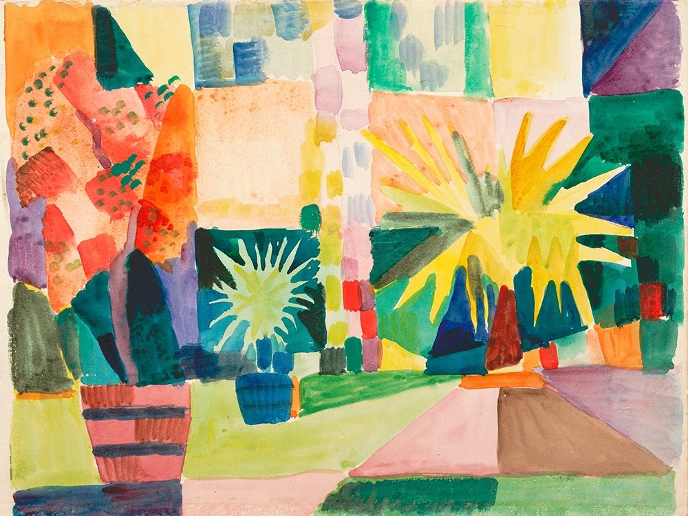 Wall Art Painting id:429051, Name: Garden on Lake Thun, Artist: Macke, August