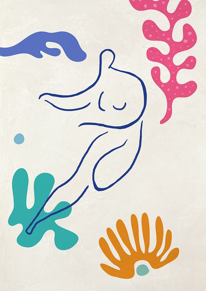 Wall art: Playing in the Waves I, by Atelier Deco