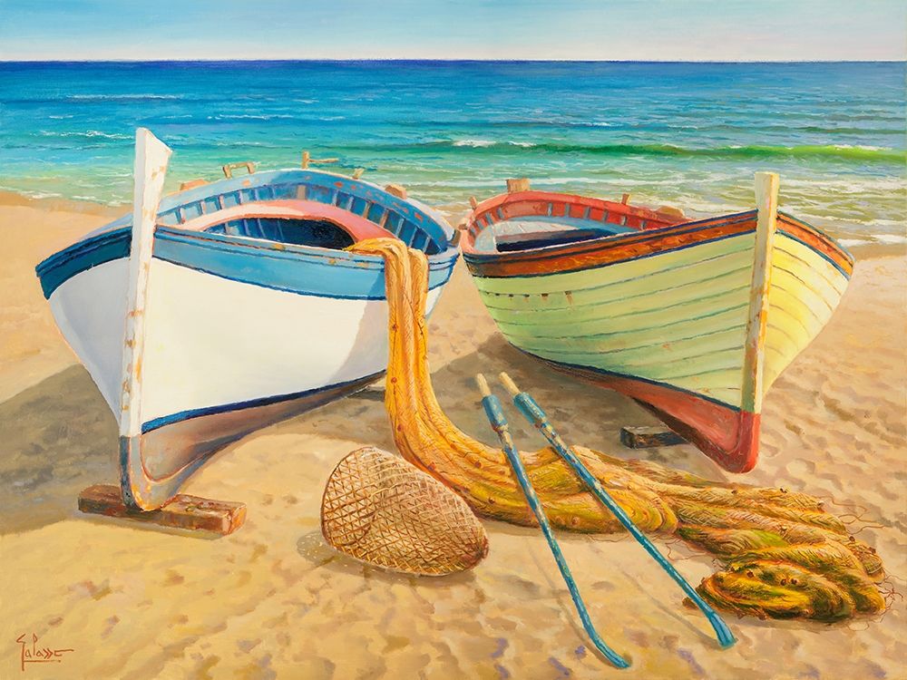 Art Print: Barche sulla spiaggia