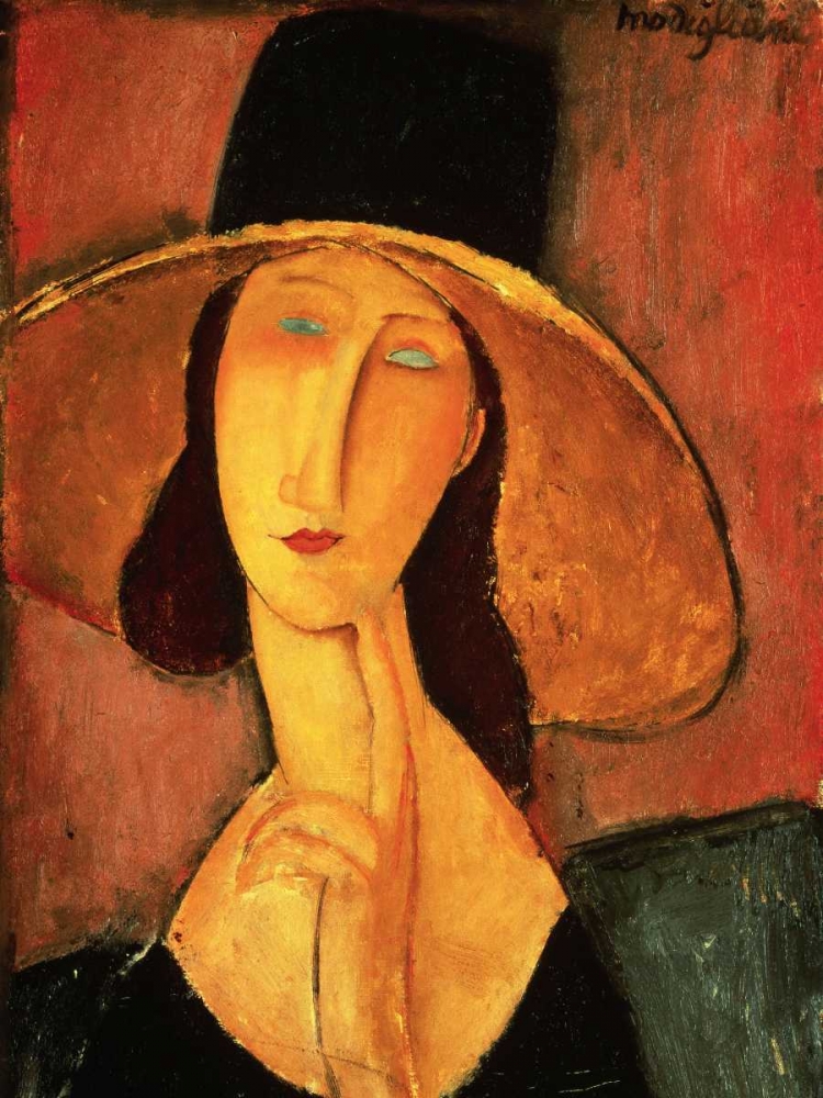 Wall art: Portrait of Jeanne Hebuterne, by Modigliani, Amedeo