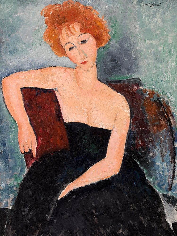 Wall Art Painting id:218376, Name: Jeune fille rousse en robe de soir (detail), Artist: Modigliani, Amedeo