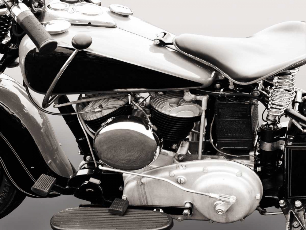 Art Print: Vintage American V-Twin engine (detail)