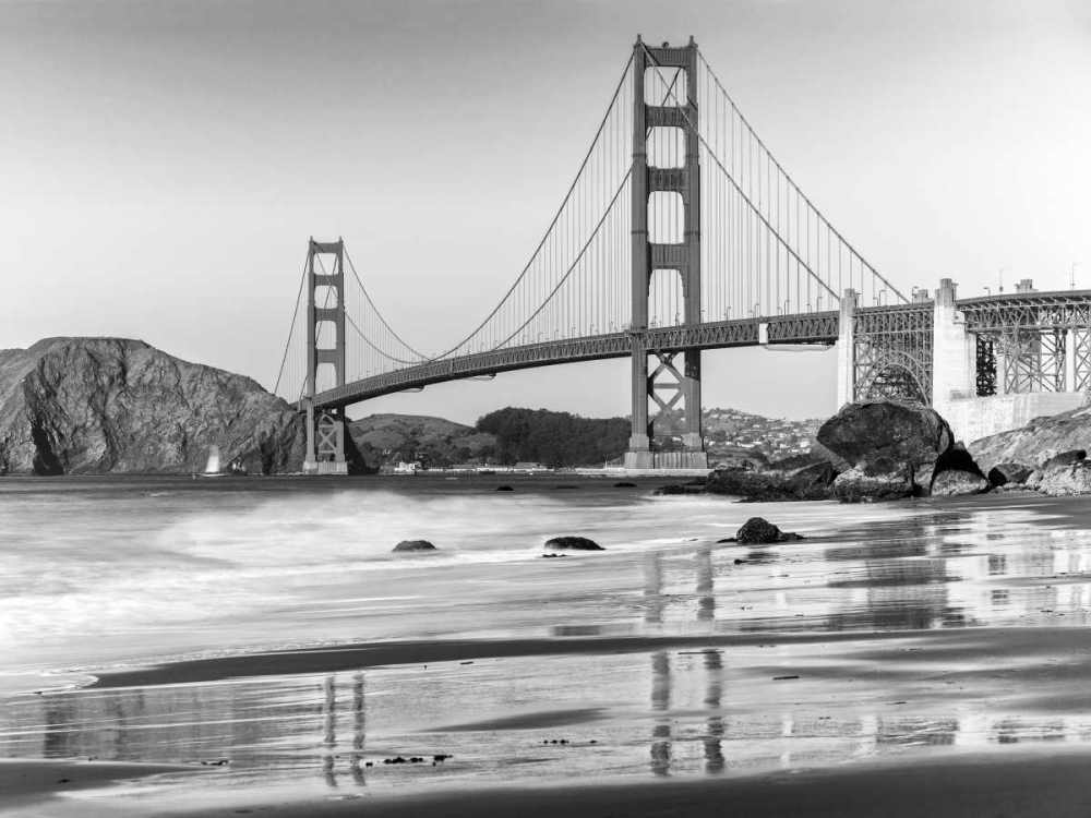 Art Print: Baker beach and Golden Gate Bridge, San Francisco