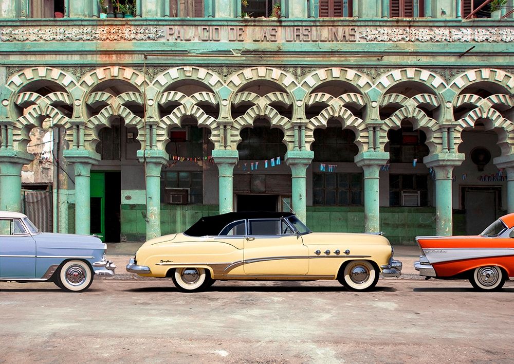 Art Print: Cars parked in Havana, Cuba