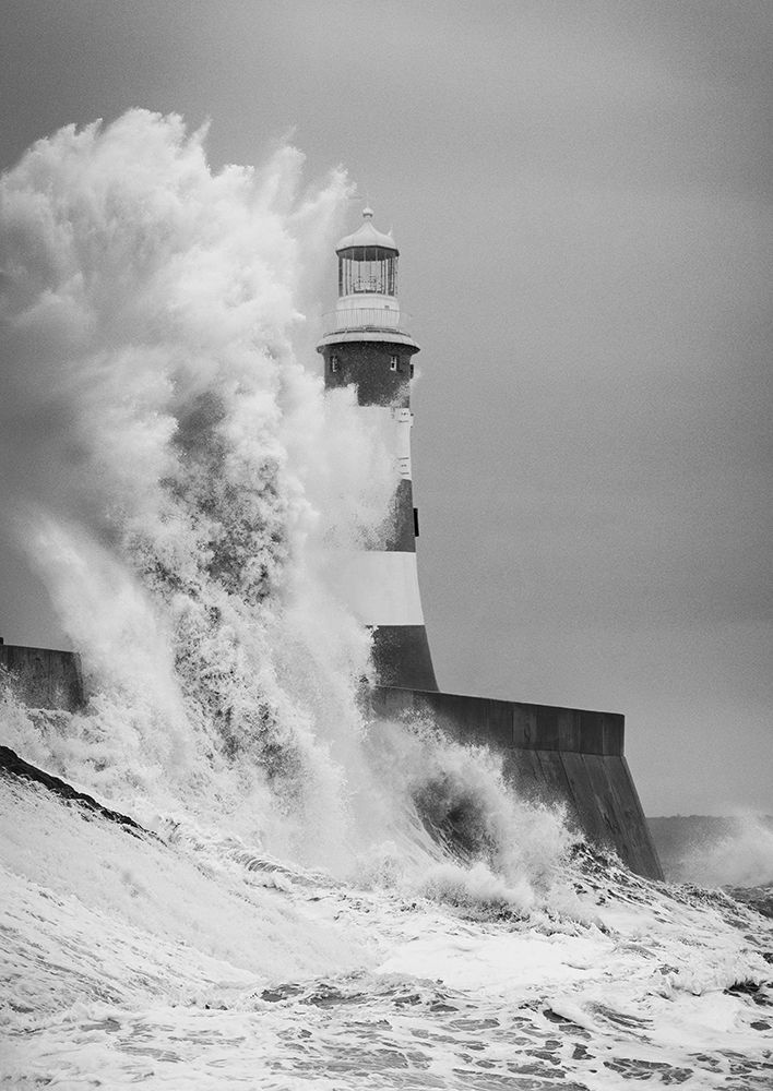 Art Print: Lighthouse, North Sea (BAndW)