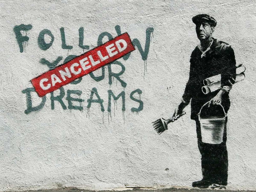 Wall art: Essex Street Boston-graffiti attributed to Banksy, by Anonymous