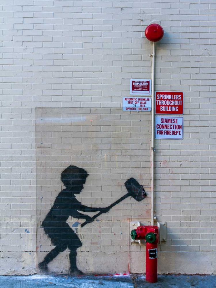 Wall art: 79th Street-Broadway NYC-graffiti attributed to Banksy, by Anonymous
