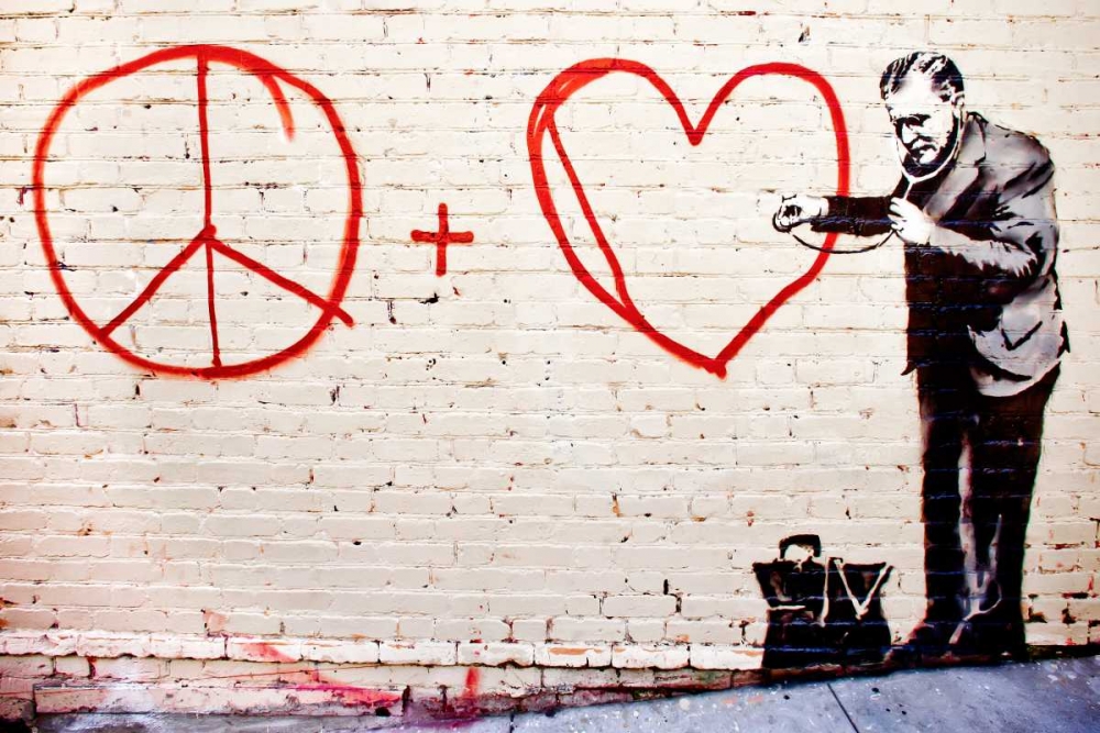 Art Print: Erie and Mission Street, San Francisco (graffiti attributed to Banksy)