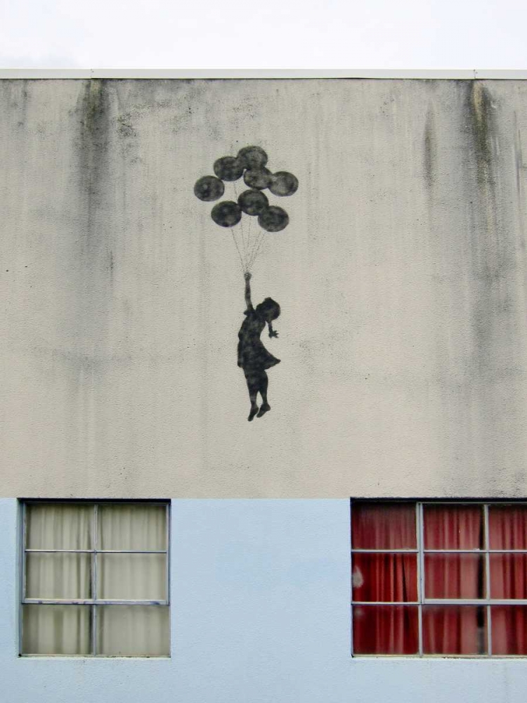 Wall Art Painting id:162731, Name: Building in Bristol (graffiti attributed to Banksy), Artist: Anonymous (attributed to Banksy)