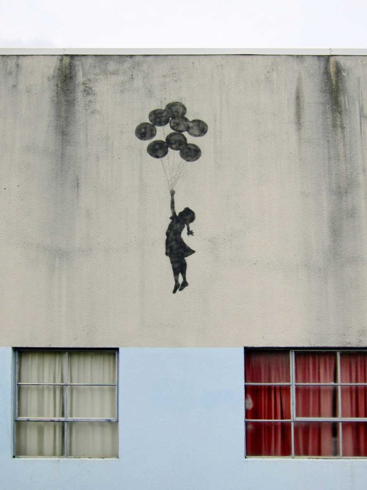 Art Print: Building in Bristol (graffiti attributed to Banksy)