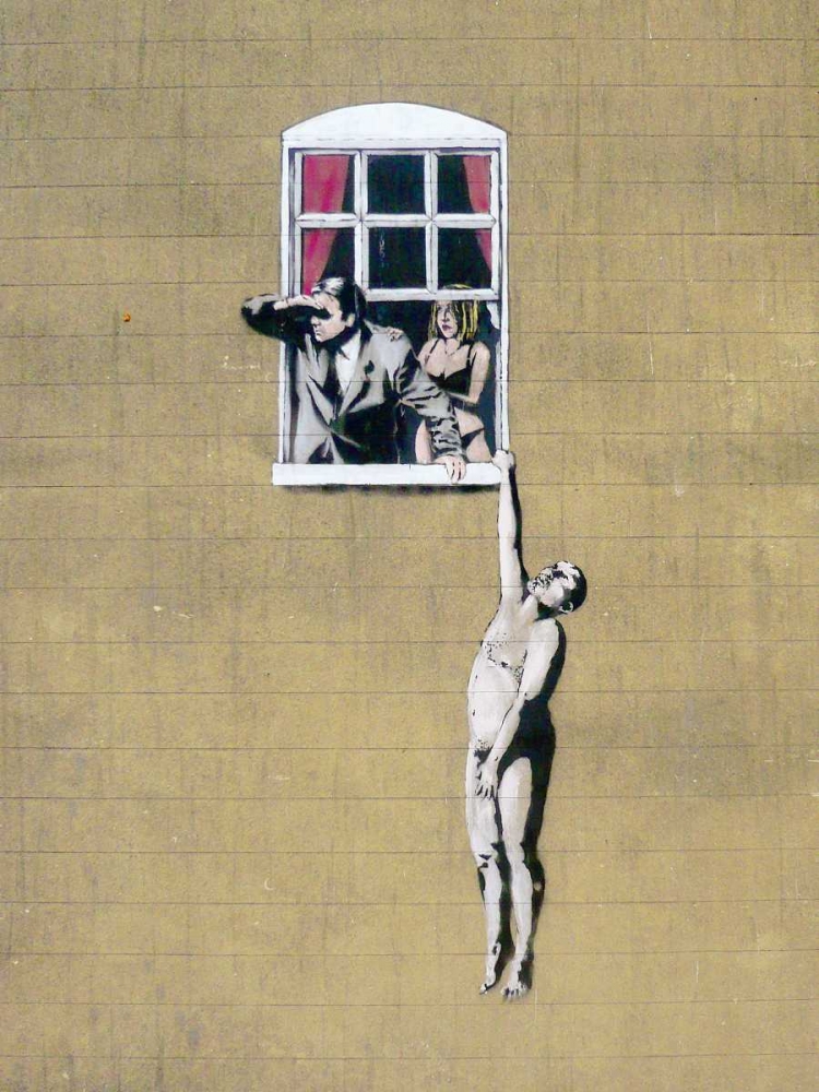 Wall Art Painting id:162732, Name: Park Street, Bristol (graffiti attributed to Banksy), Artist: Anonymous (attributed to Banksy)