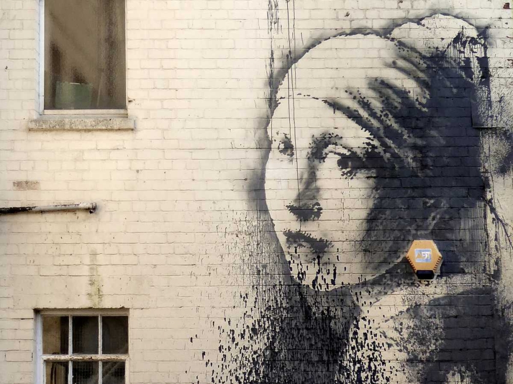 Art Print: Hanover Place, Bristol (graffiti attributed to Banksy)