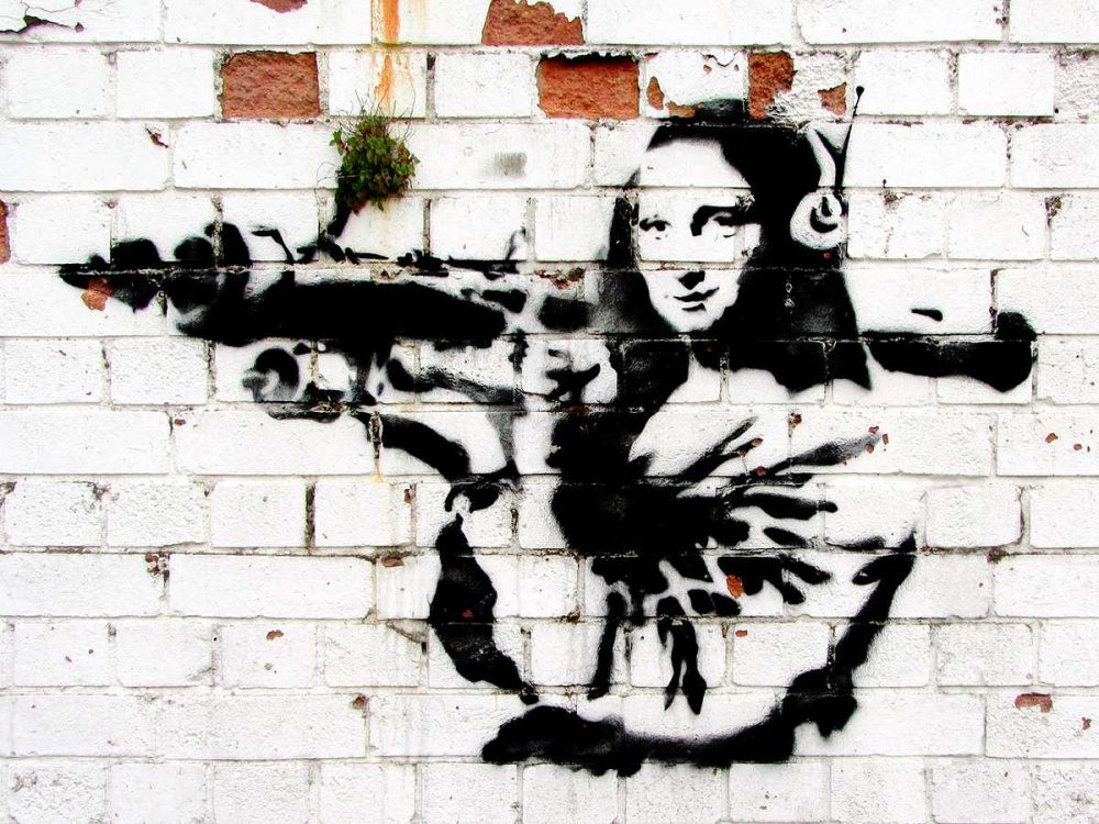 Art Print: Noel Street, Soho, London (graffiti attributed to Banksy)