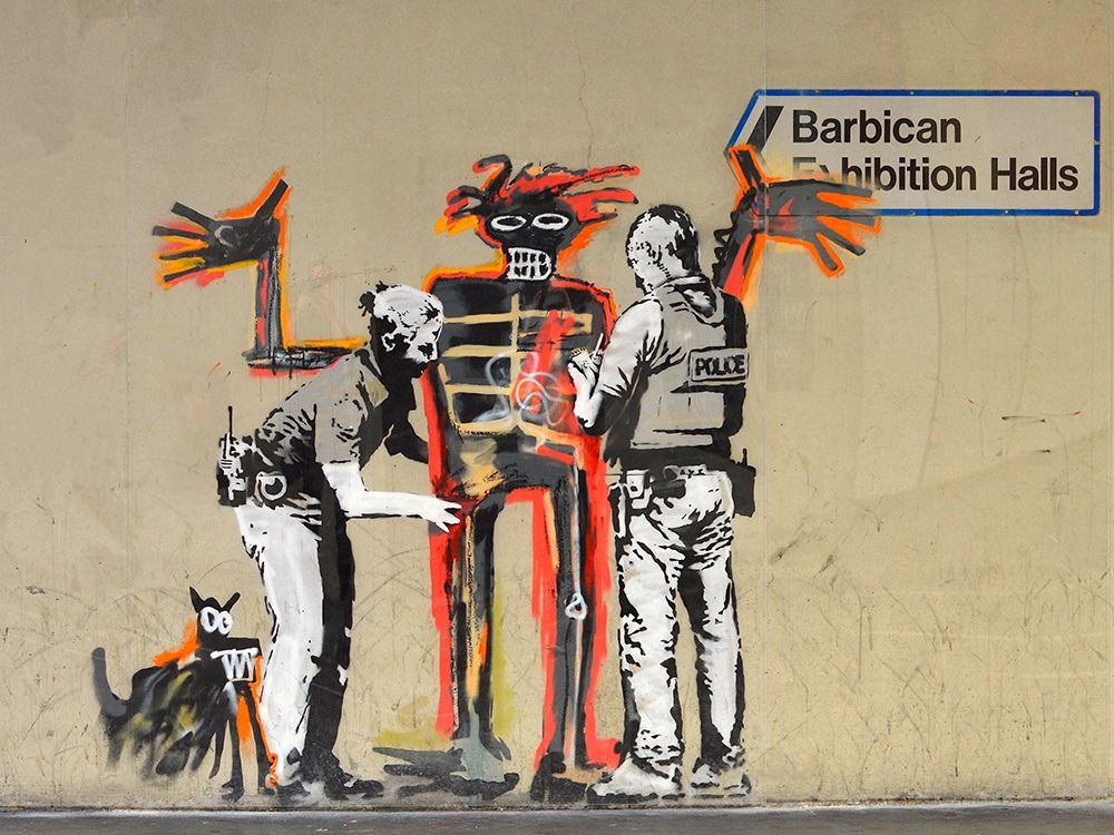 Wall Art Painting id:193443, Name: Outside Barbican Centre, London, Artist: Anonymous (attributed to Banksy)