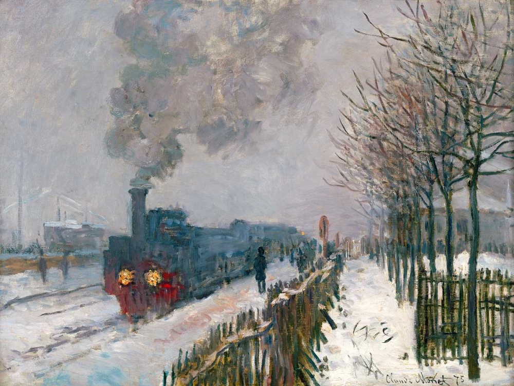 Art Print: Le train dans la neige