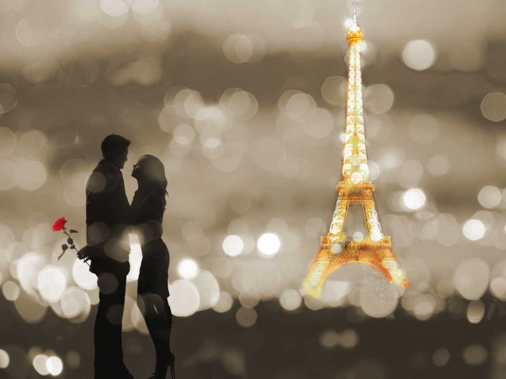 Art Print: A Date in Paris (BW)