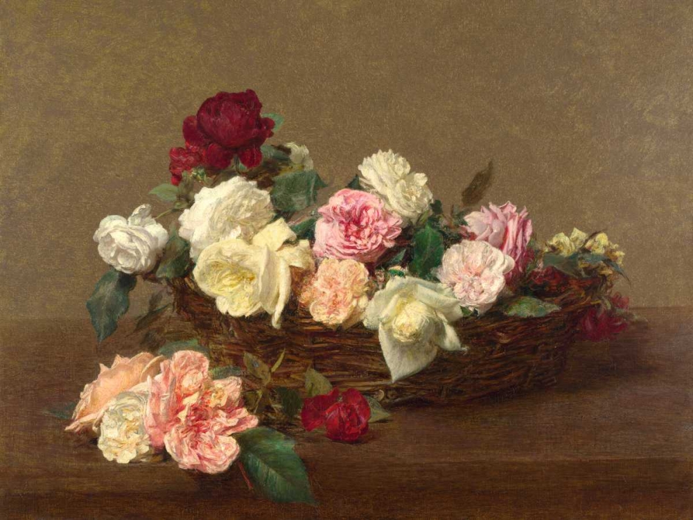 Art Print: A Basket of Roses