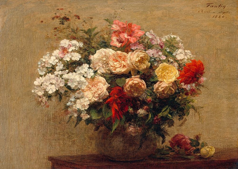 Wall art: Vase with Summer Flowers, by Fantin-Latour, Henri