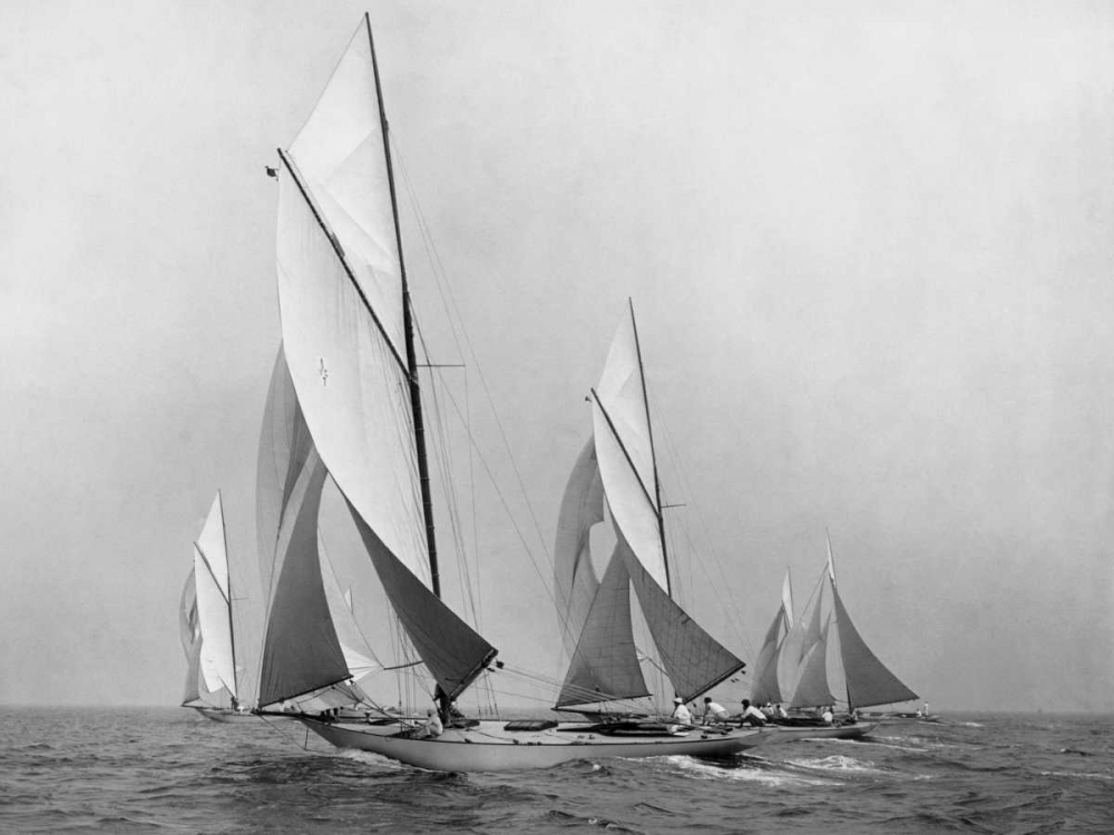 Wall Art Painting id:43682, Name: Saliboats Sailing Downwind ca. 1900-1920, Artist: Levick, Edwin
