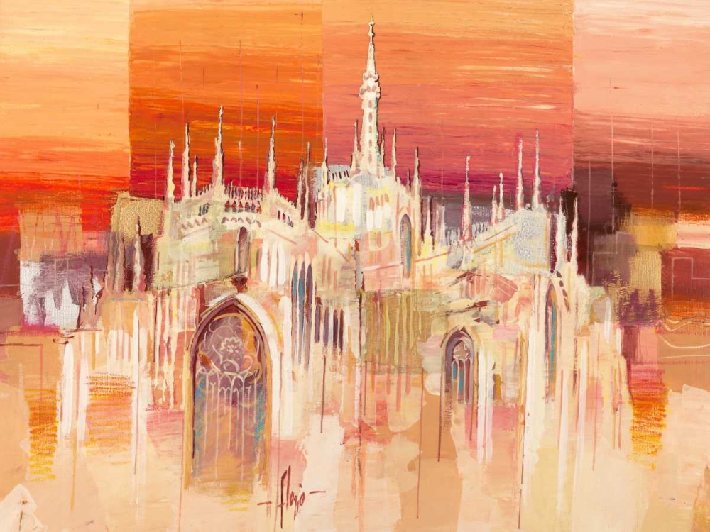 Wall Art Painting id:43514, Name: Milano al tramonto, Artist: Florio, Luigi