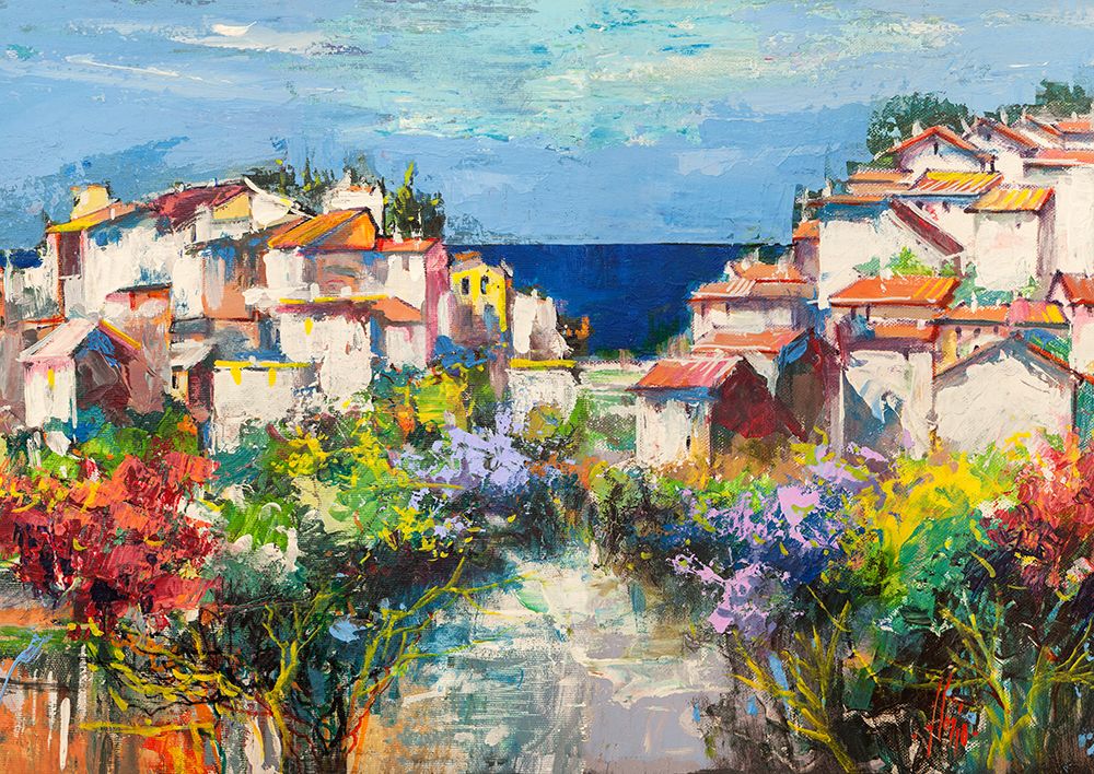 Art Print: Borgo sul mare (detail)