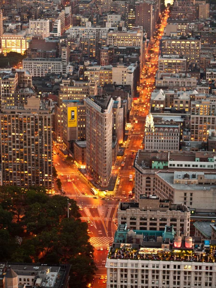 Wall Art Painting id:118140, Name: Aerial view of Flatiron Building, NYC, Artist: Setboun, Michel