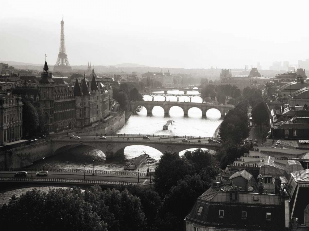 Art Print: Bridges over the Seine river, Paris