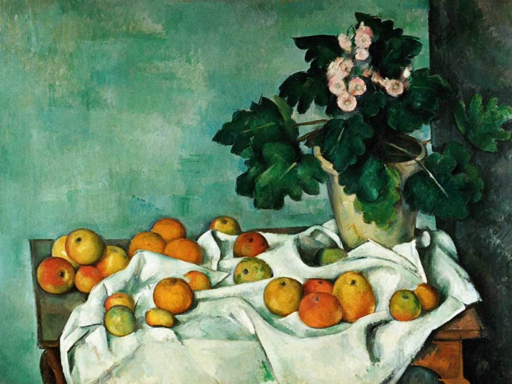 Wall Art Painting id:43925, Name: Apples and Primroses, Artist: Cezanne, Paul