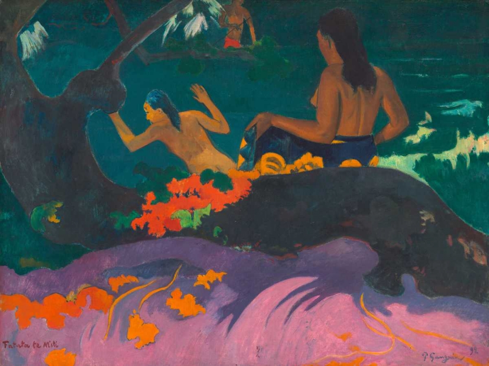 Wall Art Painting id:78211, Name: Fatata te Miti (By the Sea), Artist: Gauguin, Paul