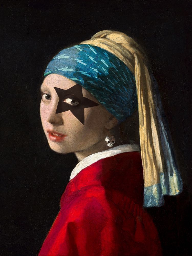 Wall Art Painting id:244241, Name: Girl with Skull Earring, Artist: Hill, Steven