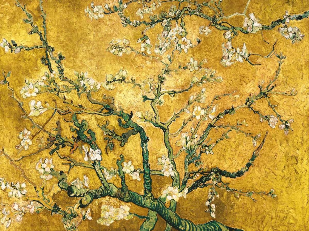 Wall art: Mandorlo in fiore (gold variation), by Van Gogh, Vincent